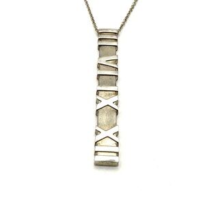 Tiffany & Co Silver Atlas Bar  Pendant Necklace